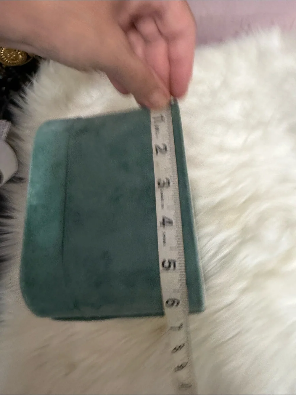 Velvet Jewelry Organizer Box in Mint Green - Compact Travel Case